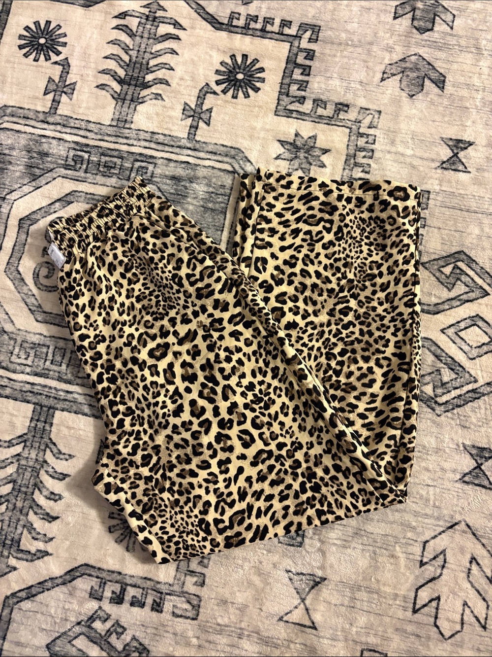 Leopard Print Wide Leg Pants